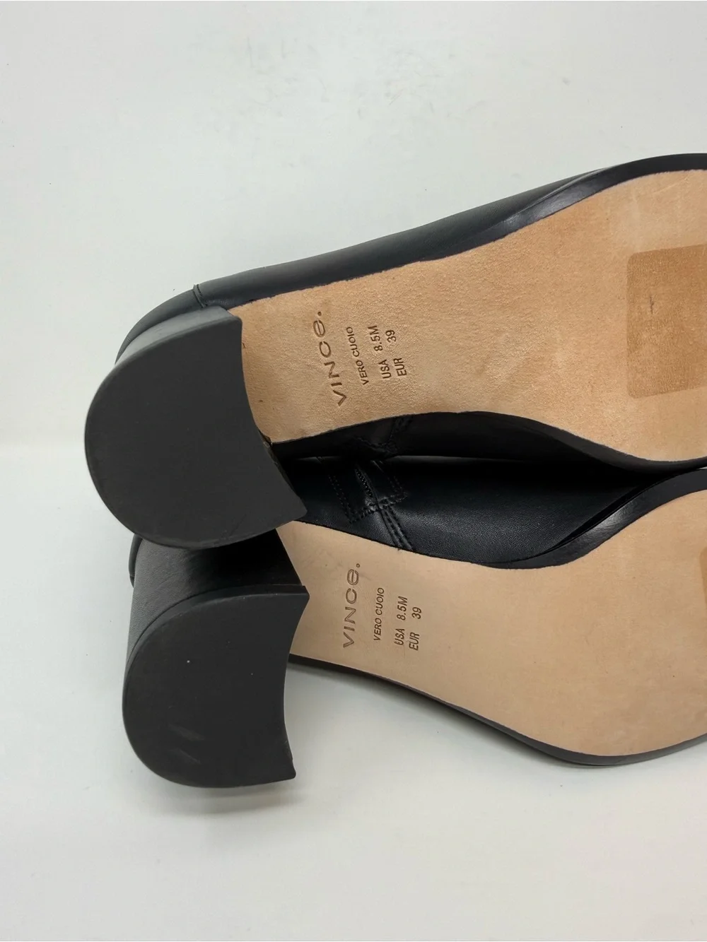 New Vince Elora Leather Ankle Boot Black Sz 8.5